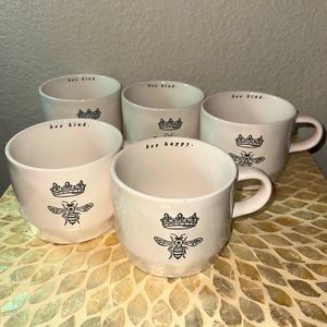 Rae Dunn  bee soup/tea cups set of 5